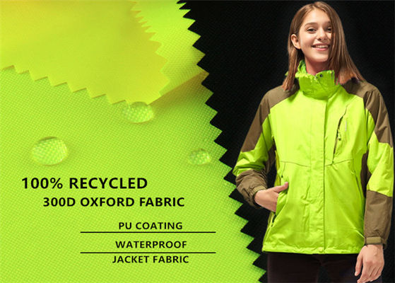 Recycled Polyester Oxford Fluorescent Coating 300D 190GSM Outdoor Jacket Fabric